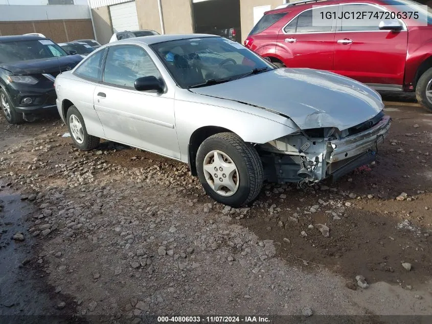 2004 Chevrolet Cavalier VIN: 1G1JC12F747206375 Lot: 40806033