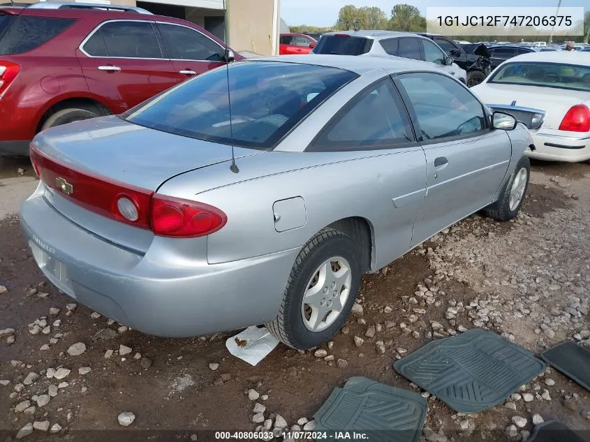 2004 Chevrolet Cavalier VIN: 1G1JC12F747206375 Lot: 40806033