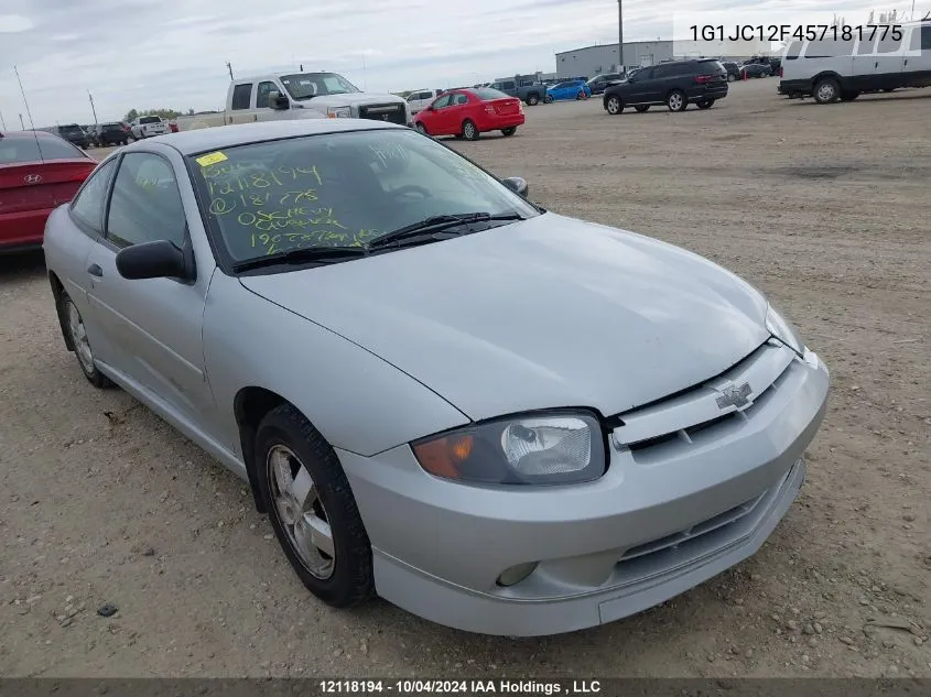 2005 Chevrolet Cavalier VIN: 1G1JC12F457181775 Lot: 12118194