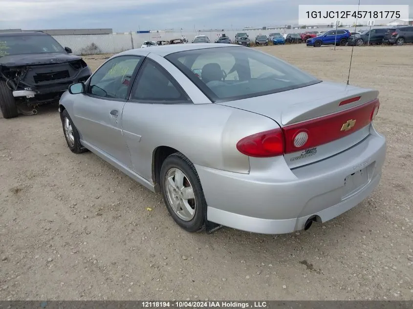 2005 Chevrolet Cavalier VIN: 1G1JC12F457181775 Lot: 12118194