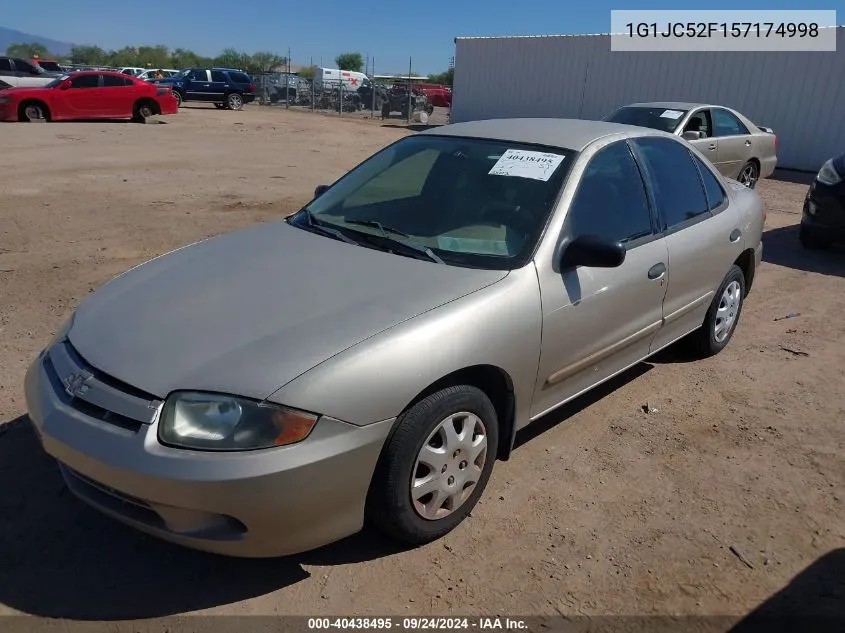 2005 Chevrolet Cavalier VIN: 1G1JC52F157174998 Lot: 40438495