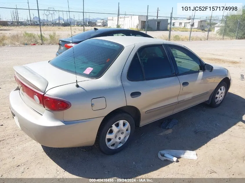 2005 Chevrolet Cavalier VIN: 1G1JC52F157174998 Lot: 40438495