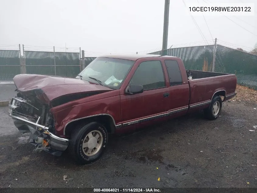 1998 Chevrolet C1500 Fleetside VIN: 1GCEC19R8WE203122 Lot: 40864021