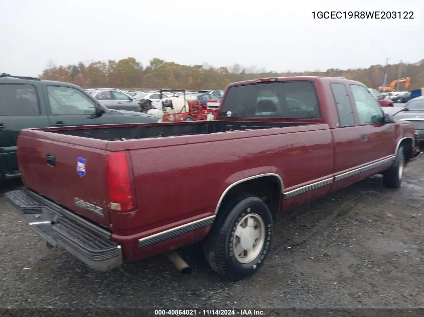 1998 Chevrolet C1500 Fleetside VIN: 1GCEC19R8WE203122 Lot: 40864021