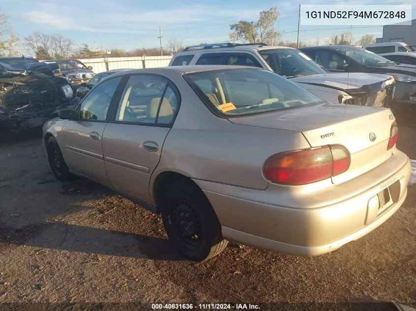 2004 Chevrolet Classic VIN: 1G1ND52F94M672848 Lot: 40831636