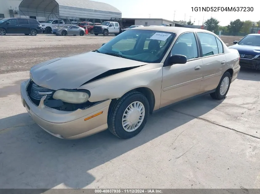 2004 Chevrolet Classic VIN: 1G1ND52F04M637230 Lot: 40837935