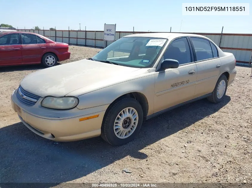 2005 Chevrolet Classic VIN: 1G1ND52F95M118551 Lot: 40496925