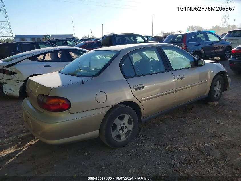 2005 Chevrolet Classic VIN: 1G1ND52F75M206367 Lot: 40517365