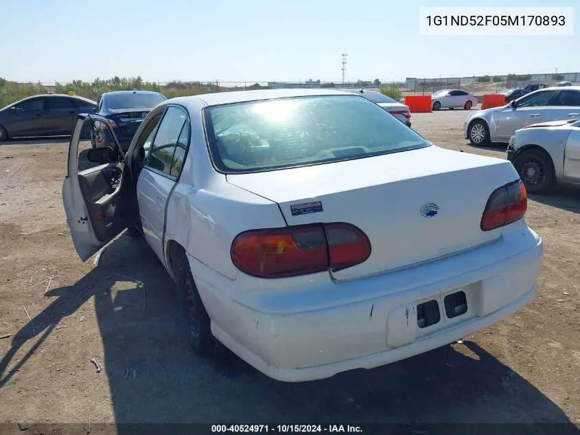 2005 Chevrolet Classic VIN: 1G1ND52F05M170893 Lot: 40524971