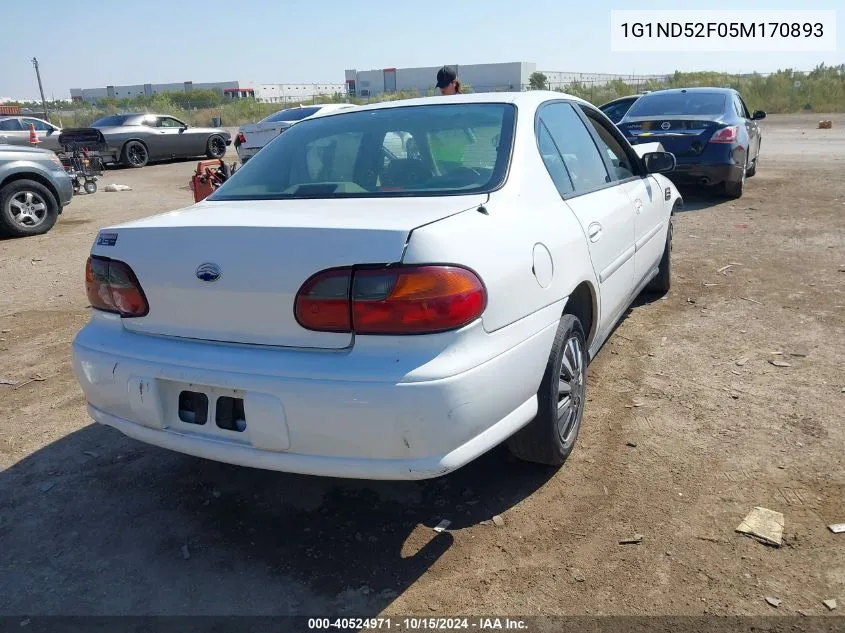 2005 Chevrolet Classic VIN: 1G1ND52F05M170893 Lot: 40524971