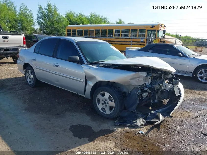 2005 Chevrolet Classic VIN: 1G1ND52F75M241829 Lot: 40646728