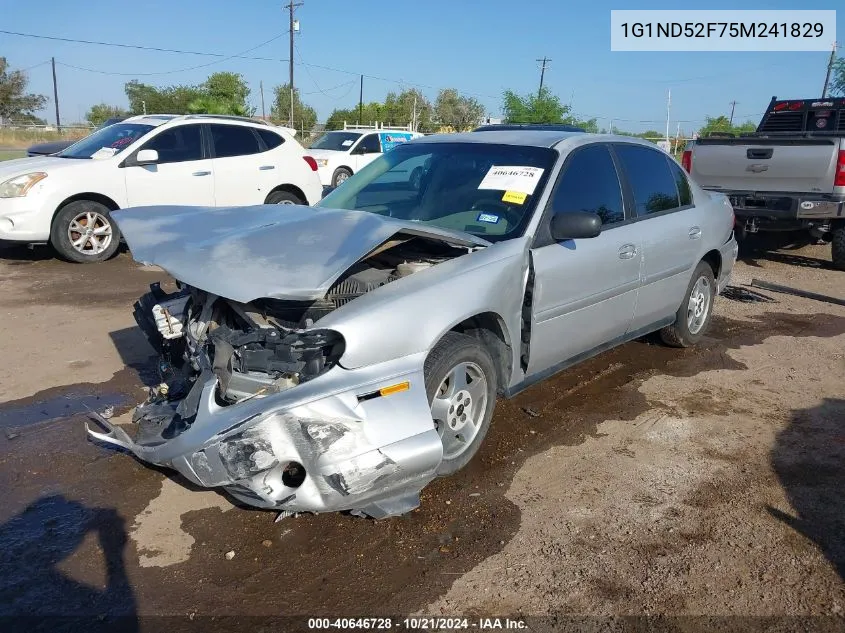 2005 Chevrolet Classic VIN: 1G1ND52F75M241829 Lot: 40646728