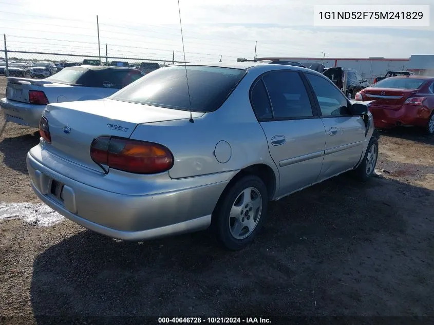 2005 Chevrolet Classic VIN: 1G1ND52F75M241829 Lot: 40646728