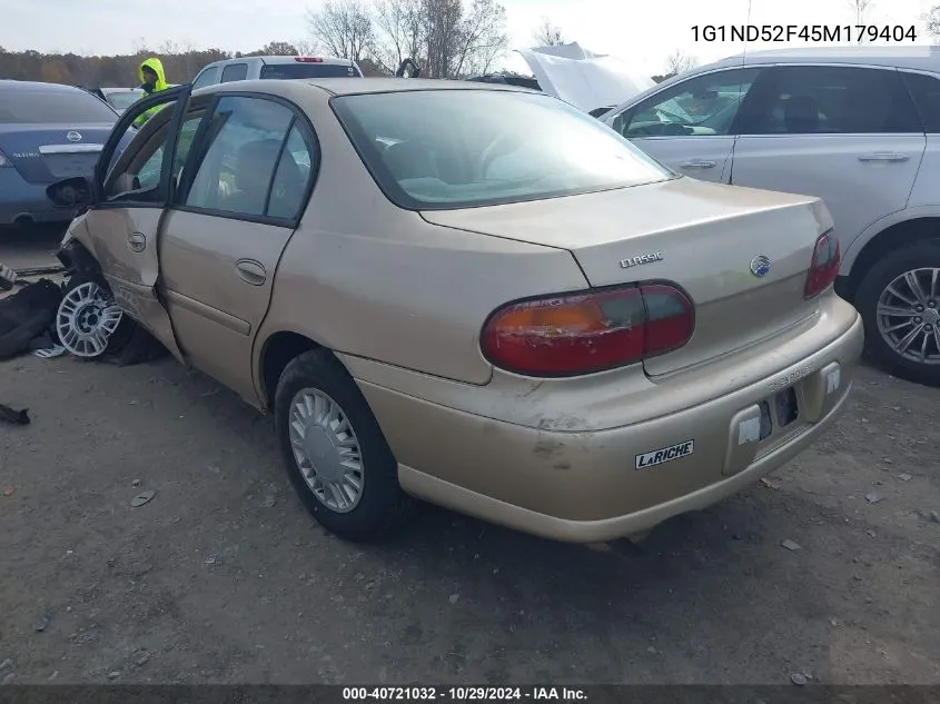 2005 Chevrolet Classic VIN: 1G1ND52F45M179404 Lot: 40721032