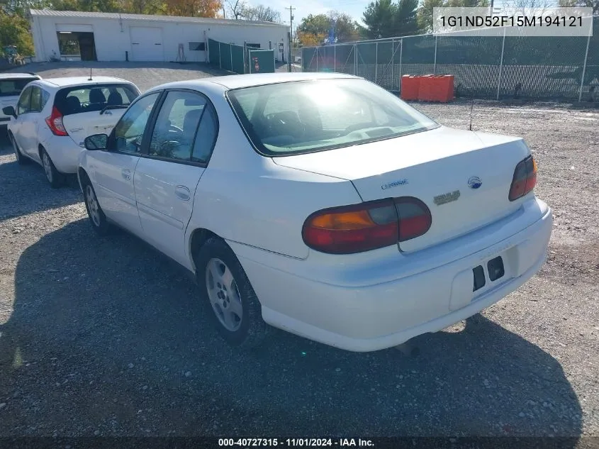 2005 Chevrolet Classic VIN: 1G1ND52F15M194121 Lot: 40727315