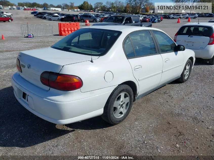 2005 Chevrolet Classic VIN: 1G1ND52F15M194121 Lot: 40727315