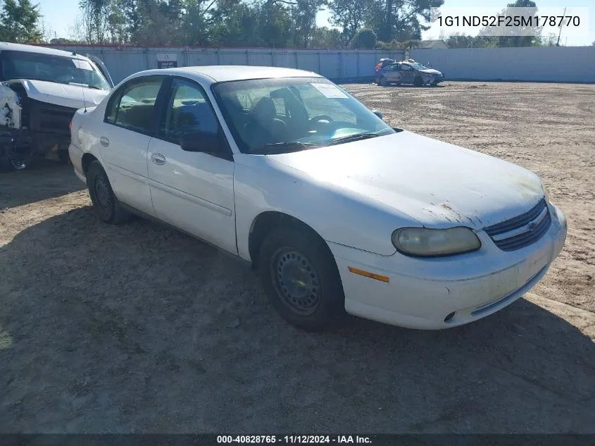 2005 Chevrolet Classic VIN: 1G1ND52F25M178770 Lot: 40828765