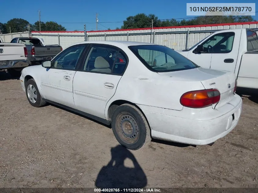 2005 Chevrolet Classic VIN: 1G1ND52F25M178770 Lot: 40828765