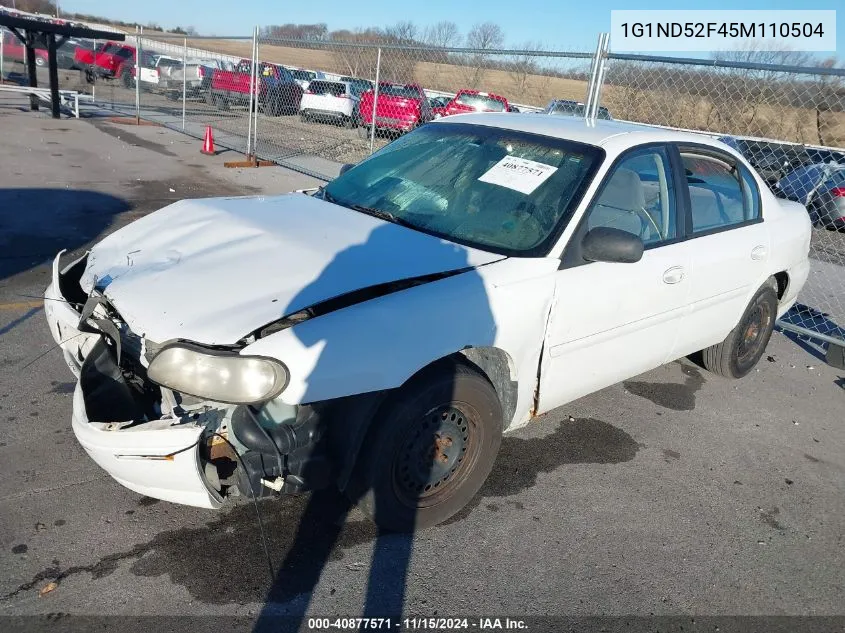 2005 Chevrolet Classic VIN: 1G1ND52F45M110504 Lot: 40877571