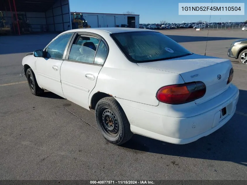 2005 Chevrolet Classic VIN: 1G1ND52F45M110504 Lot: 40877571