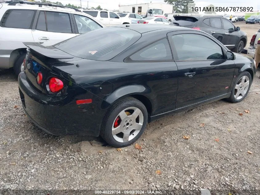 2006 Chevrolet Cobalt Ss VIN: 1G1AM15B667875892 Lot: 40229754