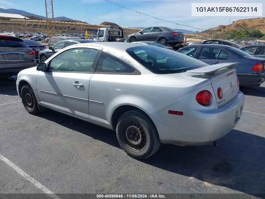 1G1AK15F867622114 2006 Chevrolet Cobalt Ls