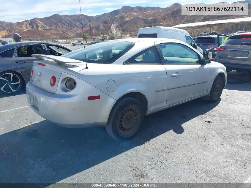 1G1AK15F867622114 2006 Chevrolet Cobalt Ls