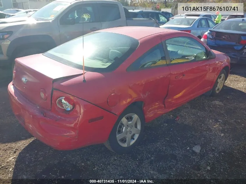 2006 Chevrolet Cobalt Ls VIN: 1G1AK15F867610741 Lot: 40731435