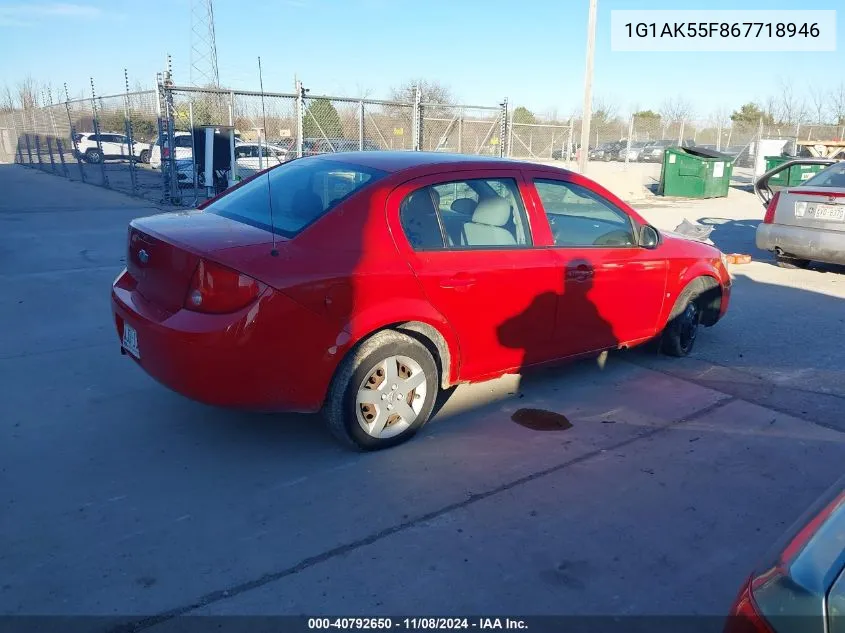 2006 Chevrolet Cobalt Ls VIN: 1G1AK55F867718946 Lot: 40792650