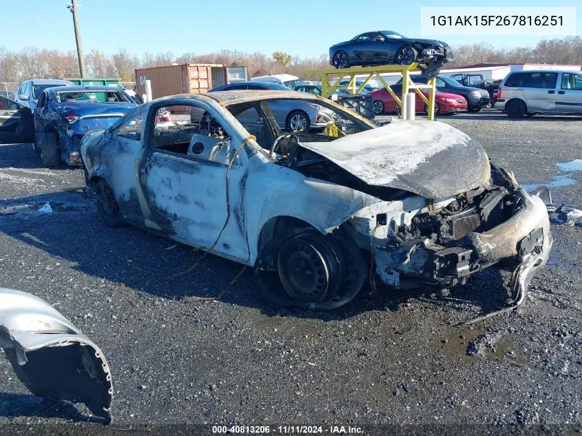 2006 Chevrolet Cobalt Ls VIN: 1G1AK15F267816251 Lot: 40813206