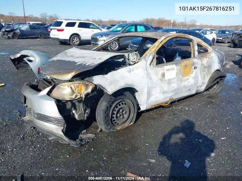 2006 Chevrolet Cobalt Ls VIN: 1G1AK15F267816251 Lot: 40813206