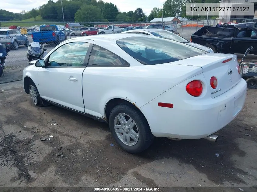 2007 Chevrolet Cobalt Ls VIN: 1G1AK15F277167522 Lot: 40166495