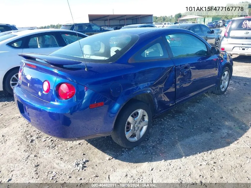 2007 Chevrolet Cobalt Ls VIN: 1G1AK15F477167778 Lot: 40482011