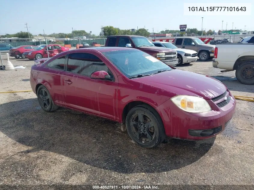 2007 Chevrolet Cobalt Lt VIN: 1G1AL15F777101643 Lot: 40527971