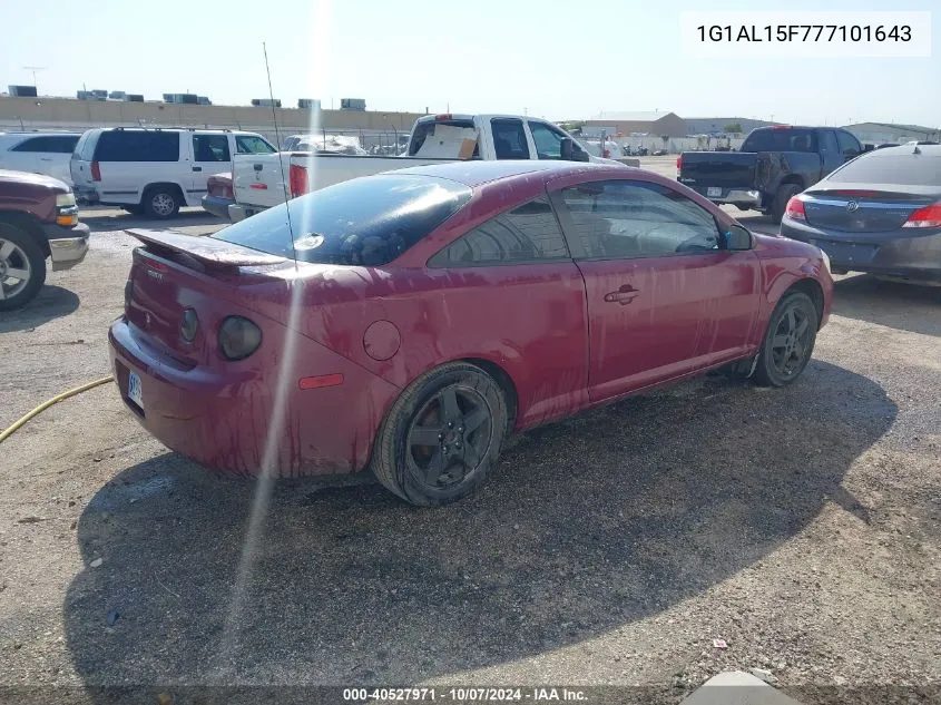 2007 Chevrolet Cobalt Lt VIN: 1G1AL15F777101643 Lot: 40527971