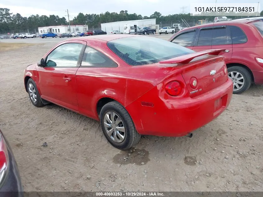 2007 Chevrolet Cobalt Ls VIN: 1G1AK15F977184351 Lot: 40693253