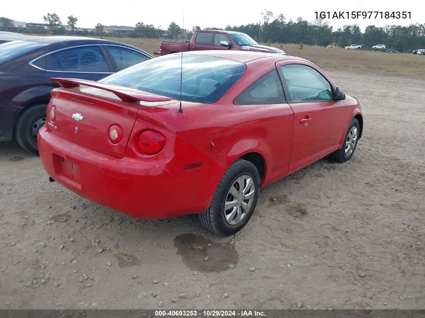 2007 Chevrolet Cobalt Ls VIN: 1G1AK15F977184351 Lot: 40693253