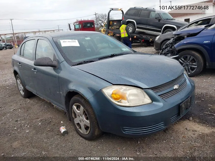 2007 Chevrolet Cobalt Ls VIN: 1G1AK55F177274648 Lot: 40746266