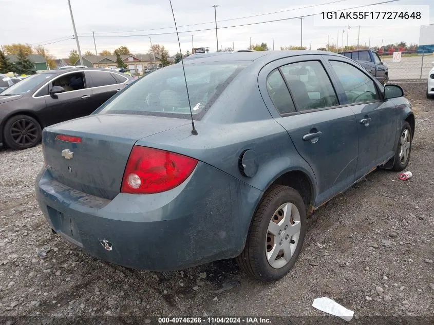 2007 Chevrolet Cobalt Ls VIN: 1G1AK55F177274648 Lot: 40746266