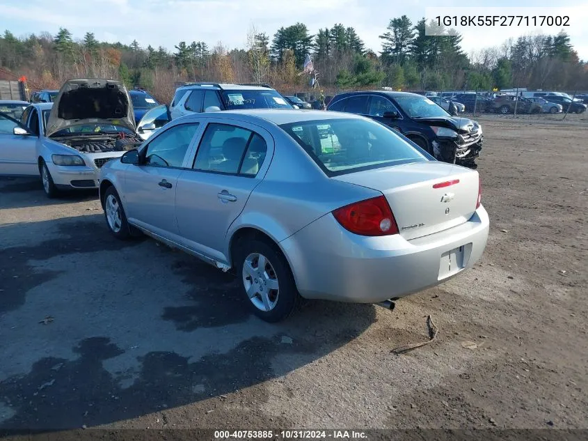 2007 Chevrolet Cobalt VIN: 1G18K55F277117002 Lot: 40753885