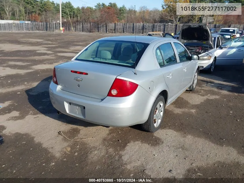 2007 Chevrolet Cobalt VIN: 1G18K55F277117002 Lot: 40753885