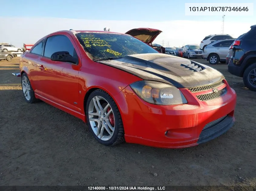 2008 Chevrolet Cobalt Ss VIN: 1G1AP18X787346646 Lot: 12140000