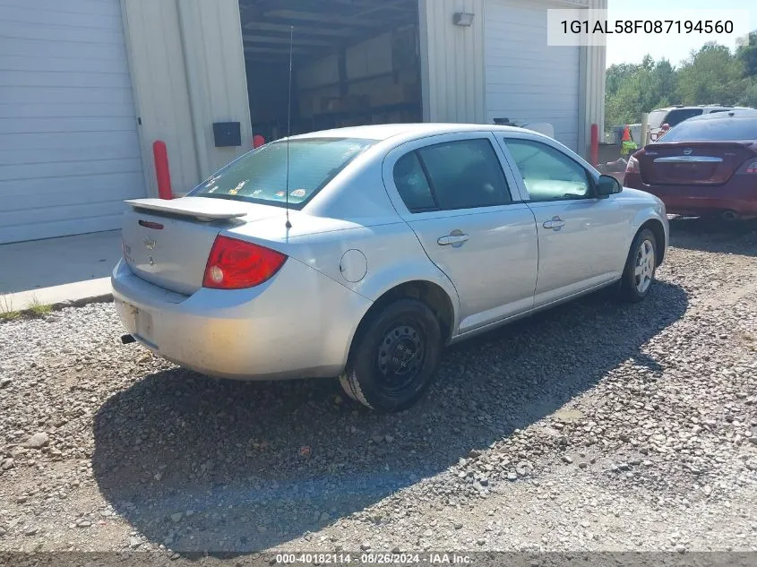 2008 Chevrolet Cobalt Lt VIN: 1G1AL58F087194560 Lot: 40182114