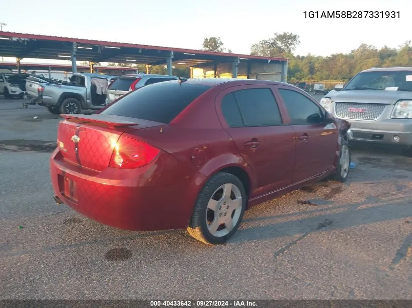 2008 Chevrolet Cobalt Sport VIN: 1G1AM58B287331931 Lot: 40433642