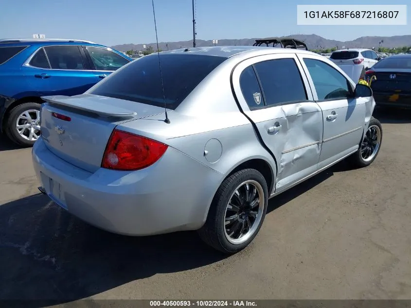 2008 Chevrolet Cobalt Ls VIN: 1G1AK58F687216807 Lot: 40500593