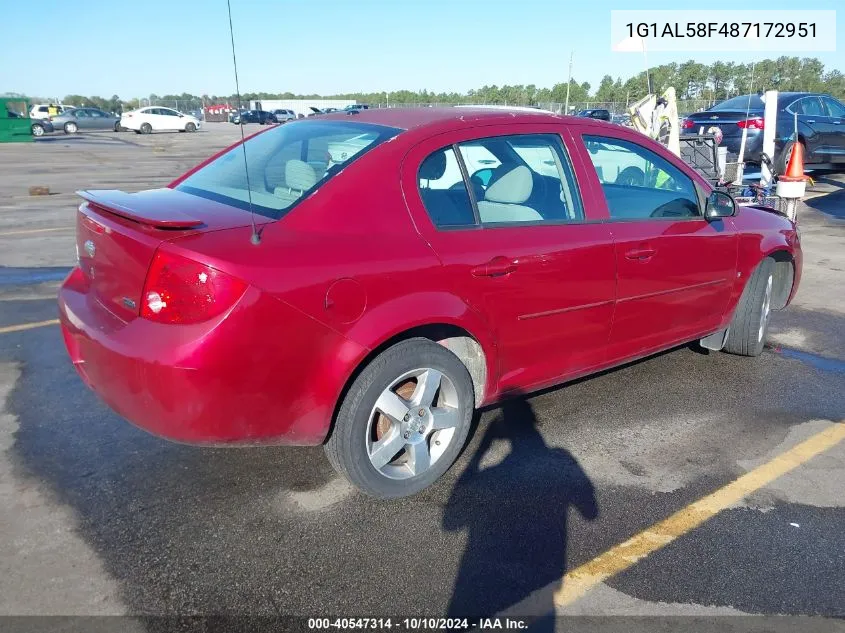 2008 Chevrolet Cobalt Lt VIN: 1G1AL58F487172951 Lot: 40547314