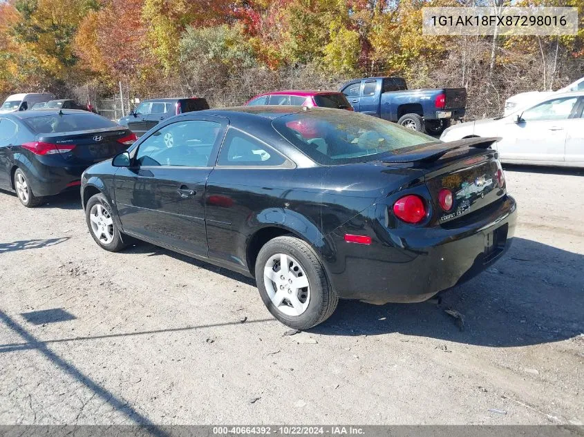 2008 Chevrolet Cobalt Ls VIN: 1G1AK18FX87298016 Lot: 40664392