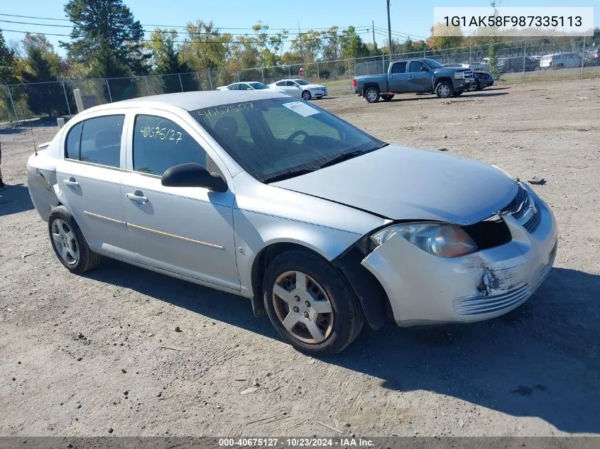 2008 Chevrolet Cobalt Ls VIN: 1G1AK58F987335113 Lot: 40675127