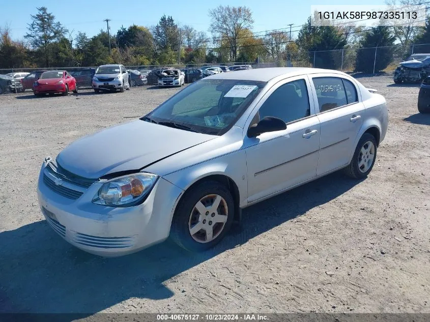 2008 Chevrolet Cobalt Ls VIN: 1G1AK58F987335113 Lot: 40675127