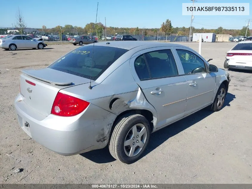 2008 Chevrolet Cobalt Ls VIN: 1G1AK58F987335113 Lot: 40675127